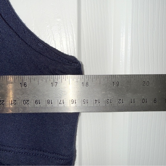 LOFT Navy Dress with Beaded Neckline - Picture 8 of 10